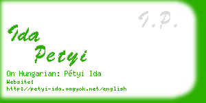 ida petyi business card